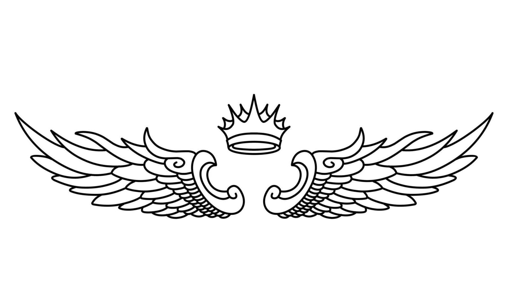 Free vector angel wings line art style