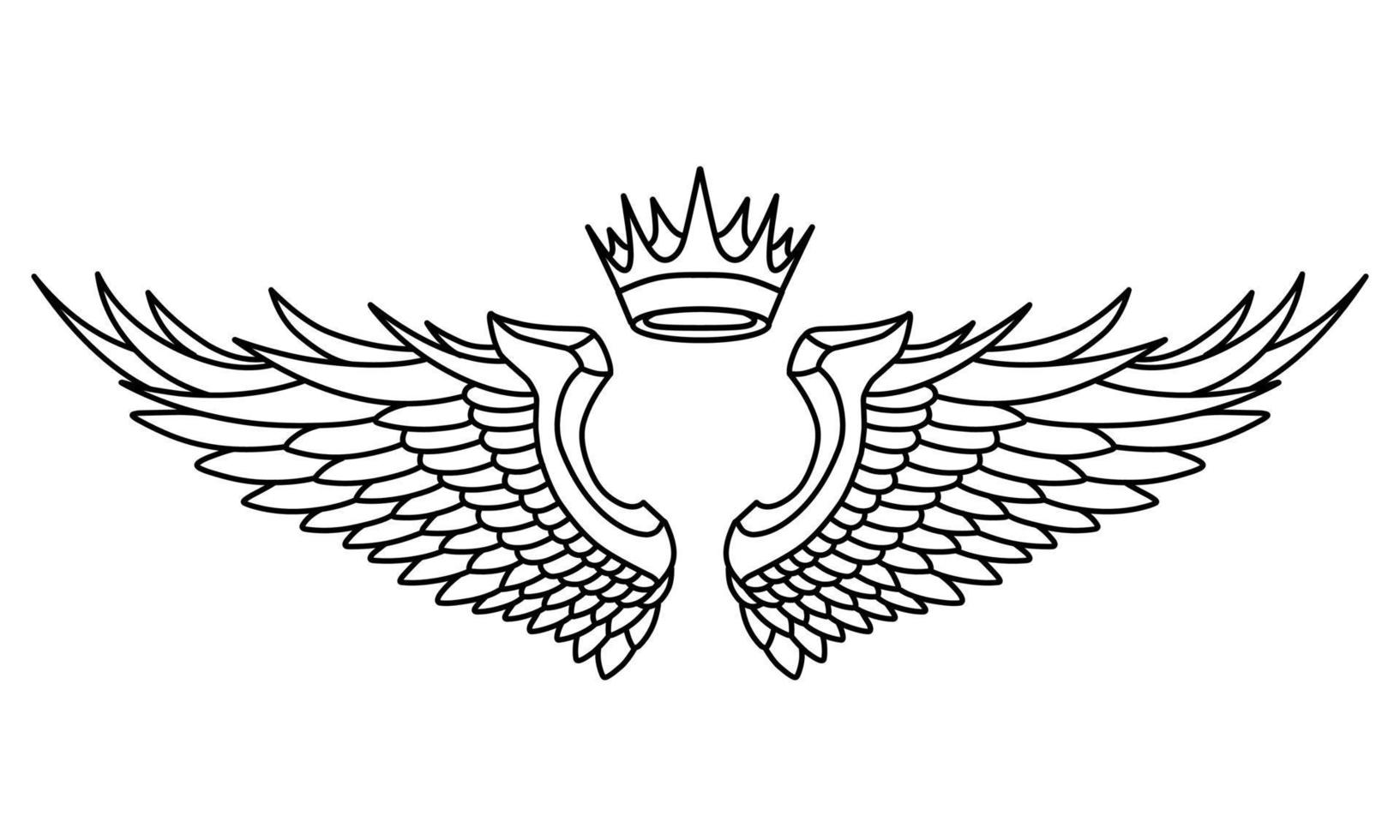 Free vector angel wings line art style