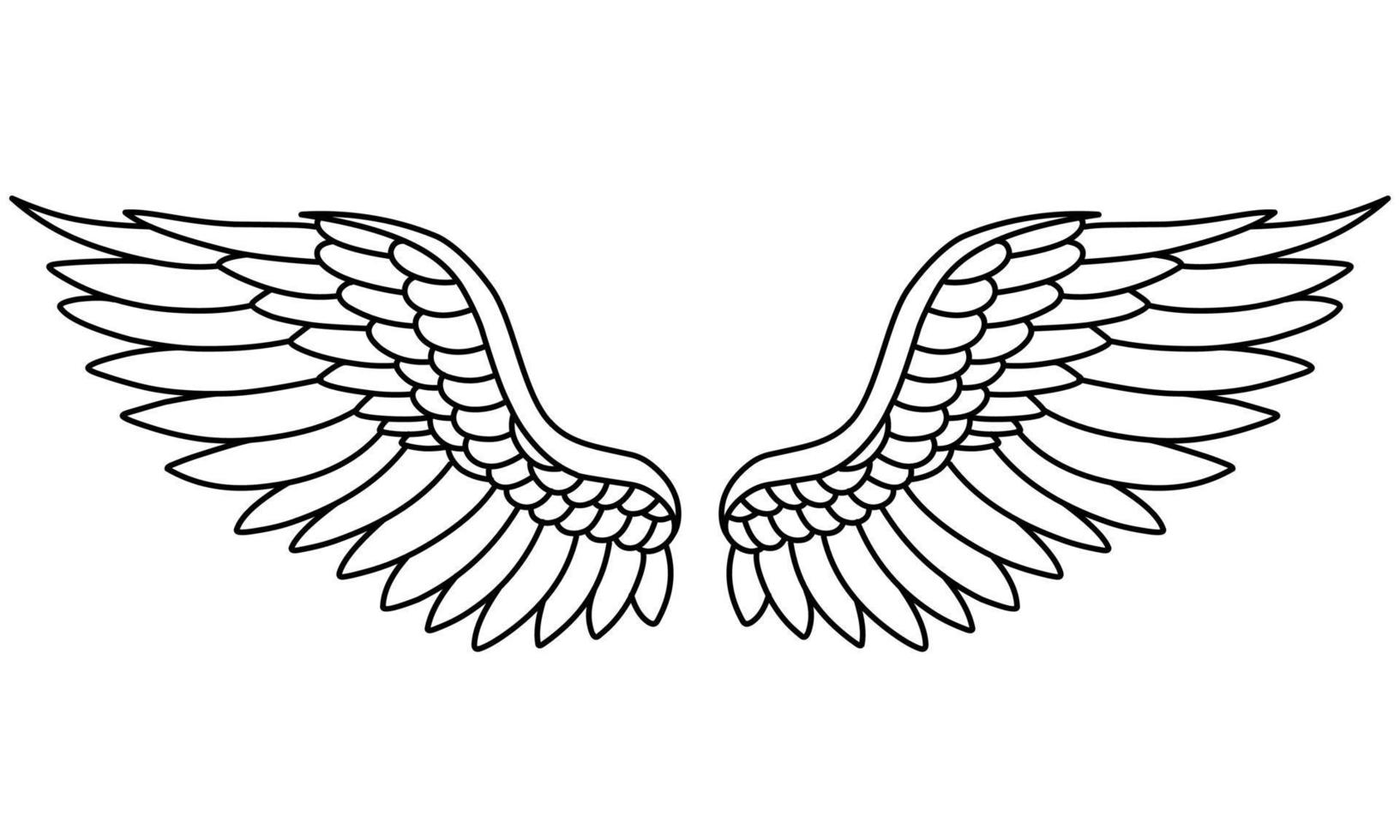 Free vector angel wings line art style 18925009 Vector Art at Vecteezy