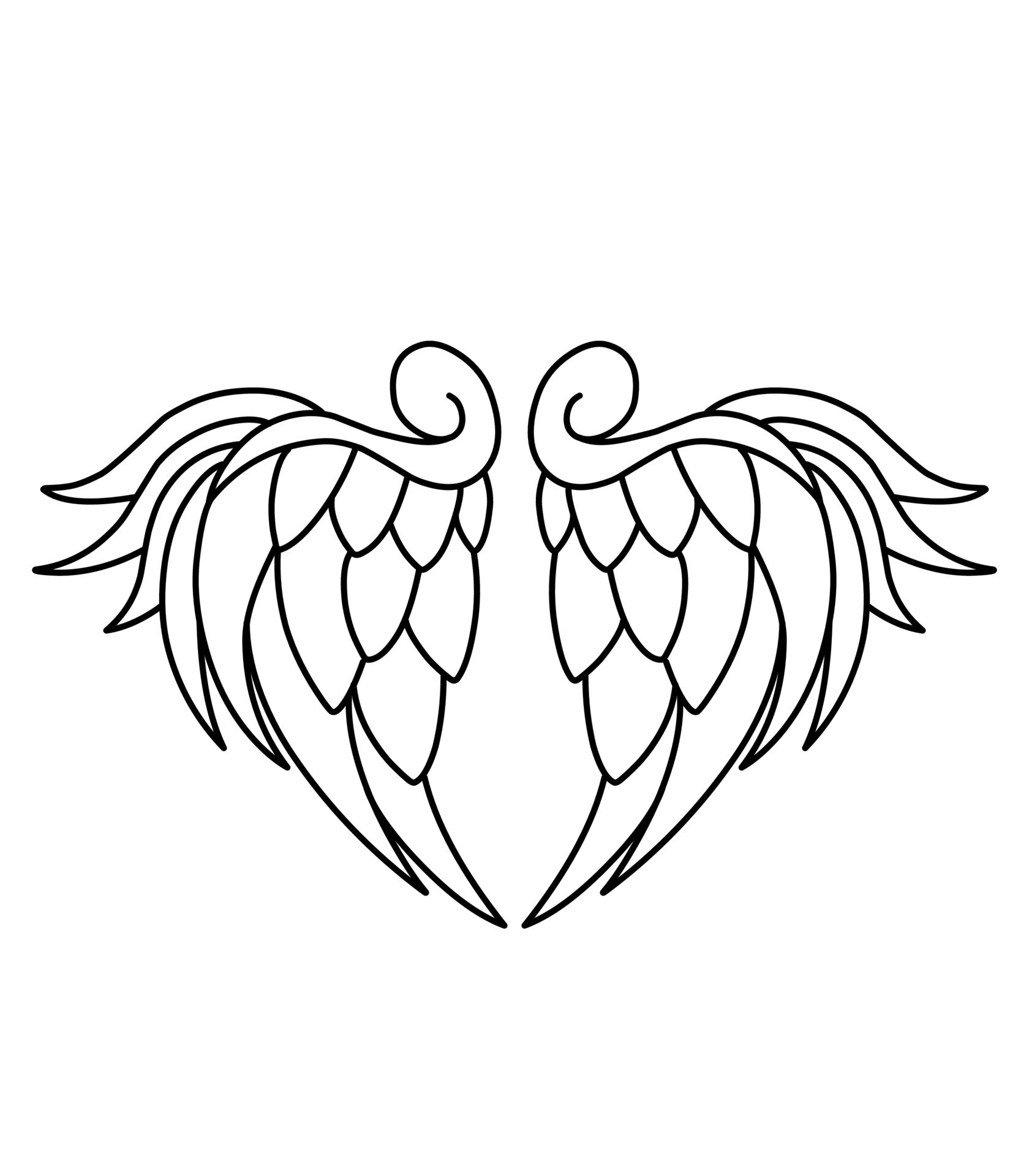 Free vector angel wings line art style 18925019 Vector Art at Vecteezy