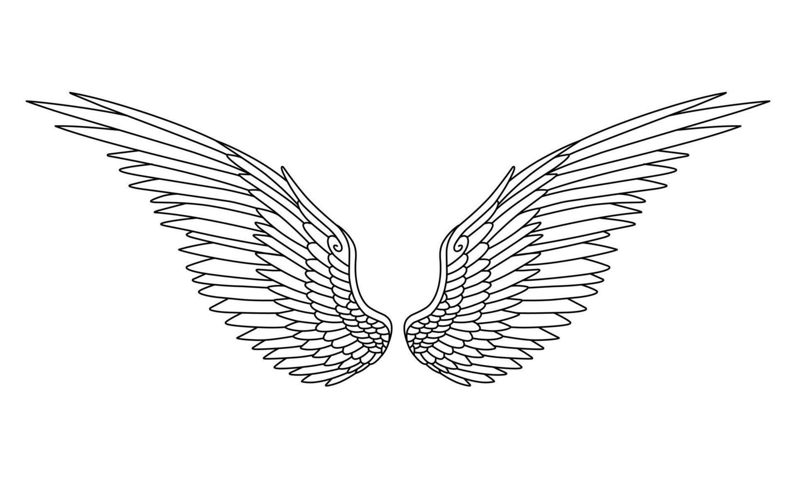 Free vector angel wings line art style