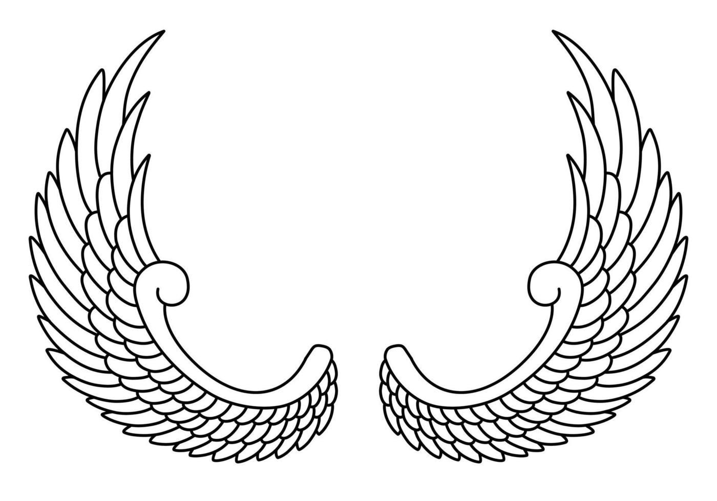 Free vector angel wings line art style