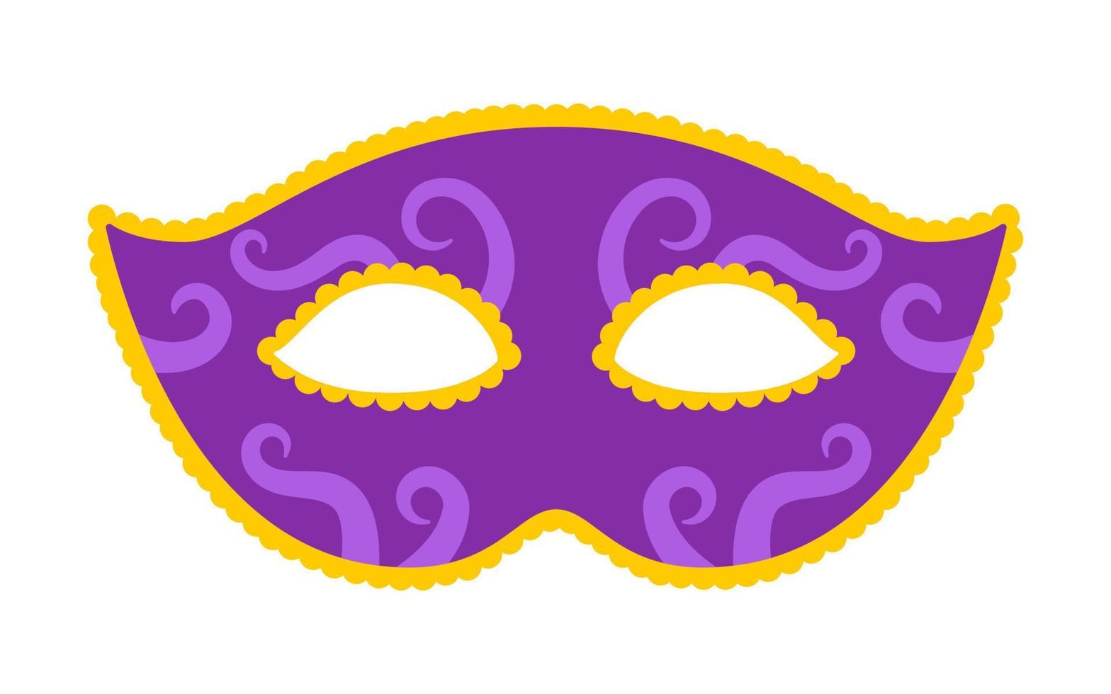 máscara de carnaval púrpura vectorial. máscara de carnaval. diseño para el martes gordo. ilustración colorida de la mascarada. máscara de carnaval para fiesta tradicional o festival. vector