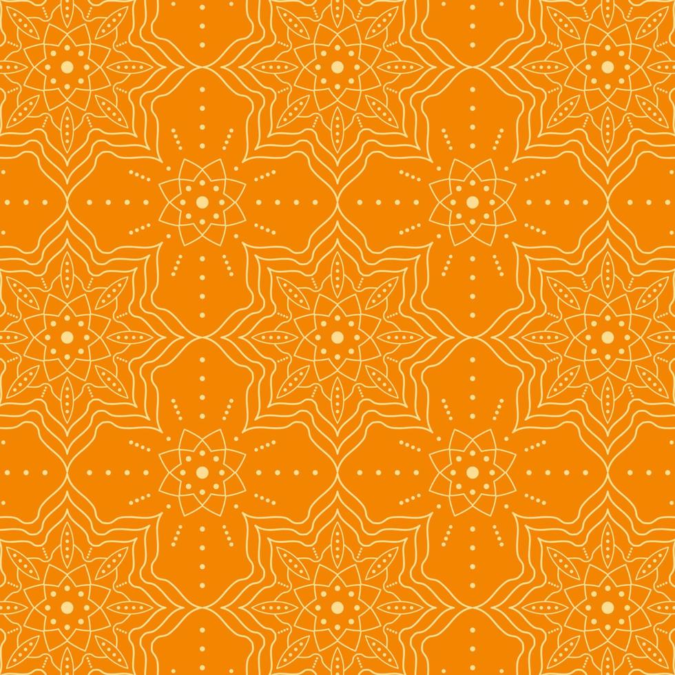 Indian Ornament For Ram Navami Celebration. Orange Pattern For Package Vector Illustration