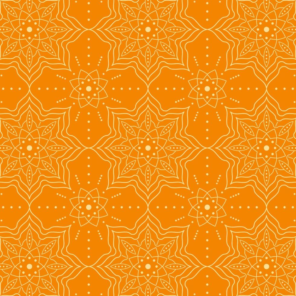 Indian Ornament For Ram Navami Celebration. Orange Pattern For Package Vector Illustration