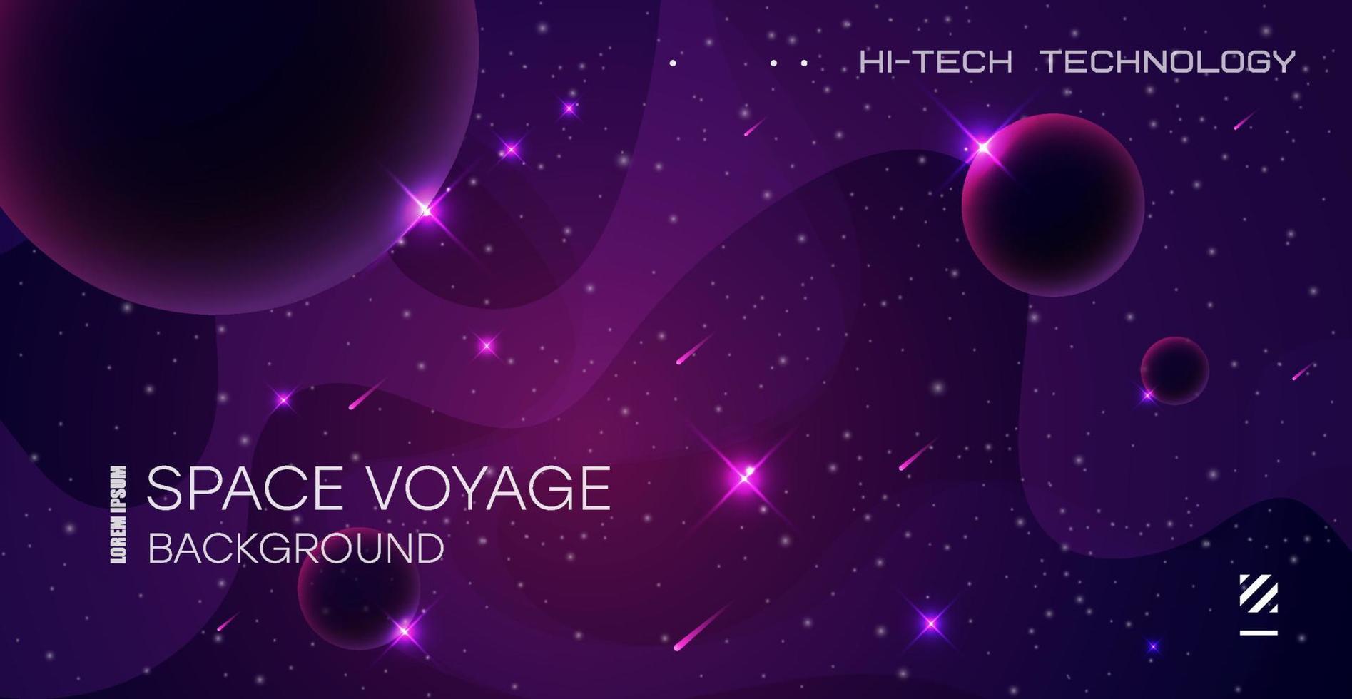 Vector illustration of space, planets and galaxy for poster, banner or background. Abstract drawings of the future, science fiction and astronomy.