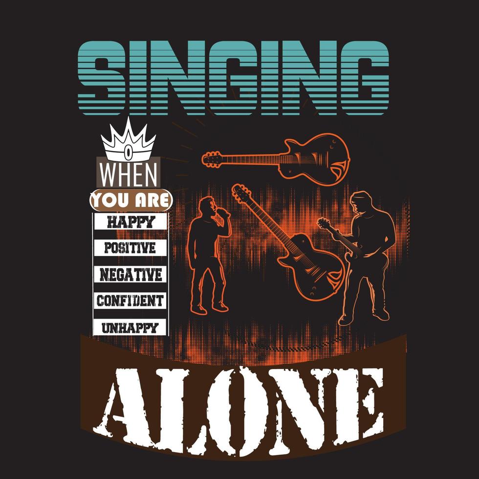 Singing t shirt design. vector