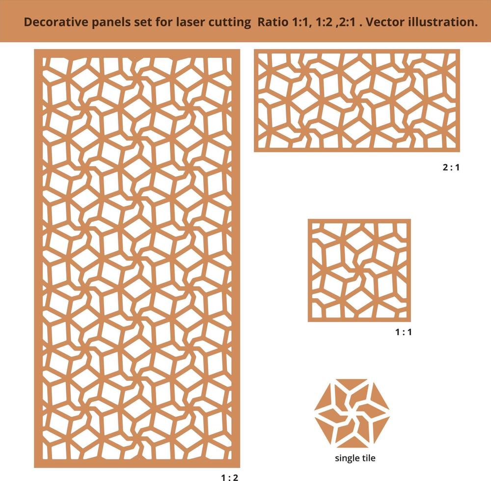 Panel decorativo para corte por láser. patrón geométrico. ilustración vectorial vector