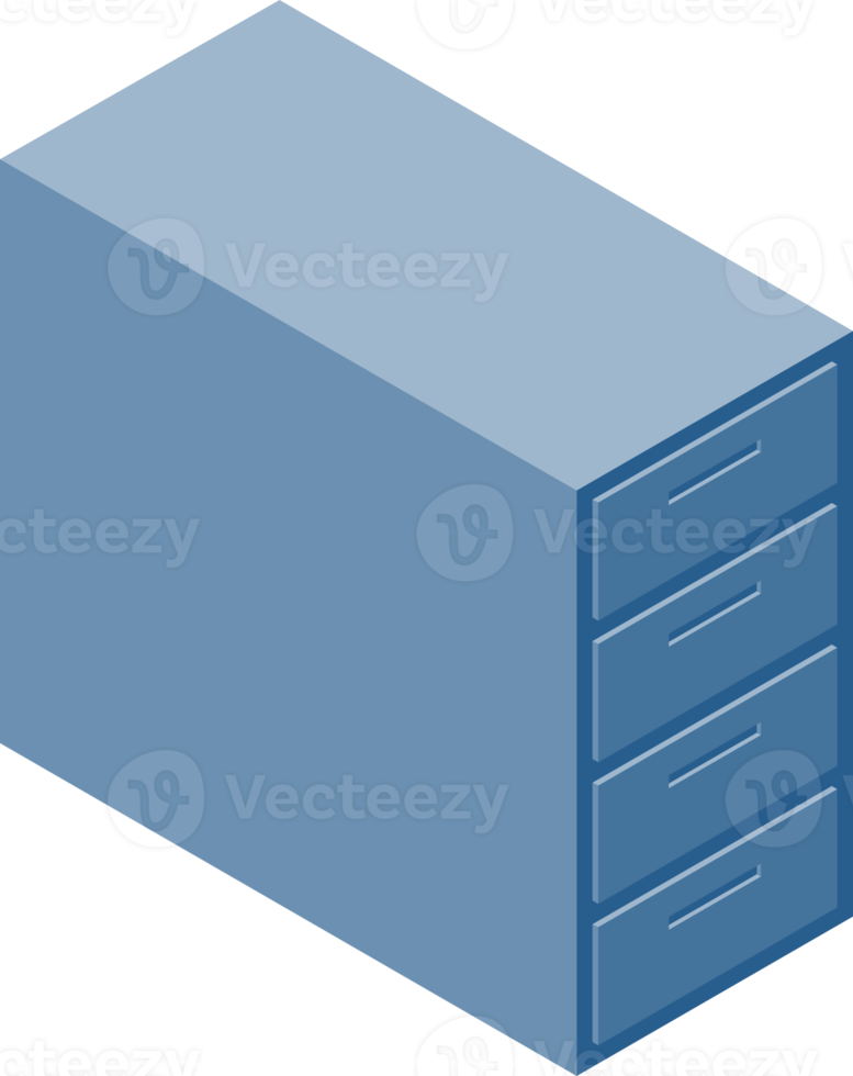 Cabinet isometric flat color png