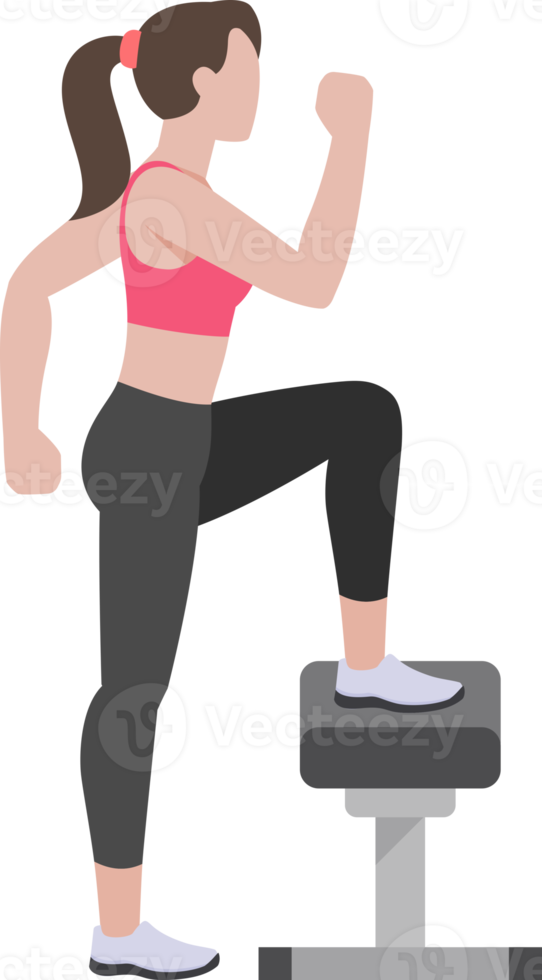 woman exercises flat color png