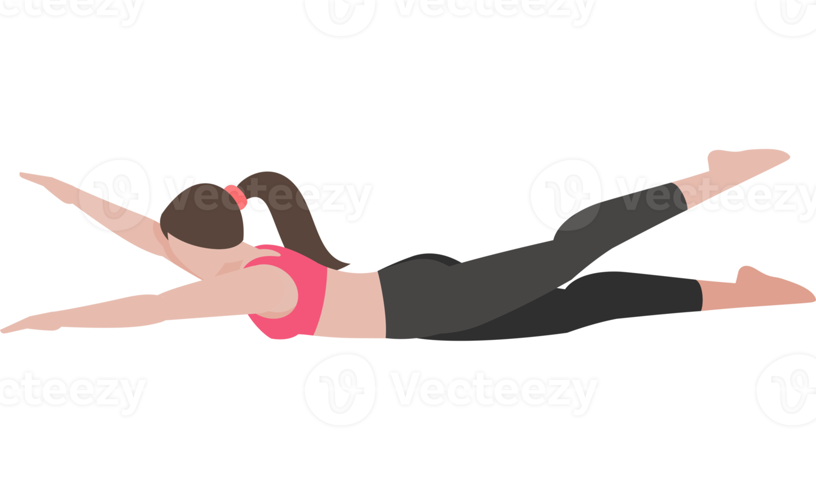 woman exercises flat color png