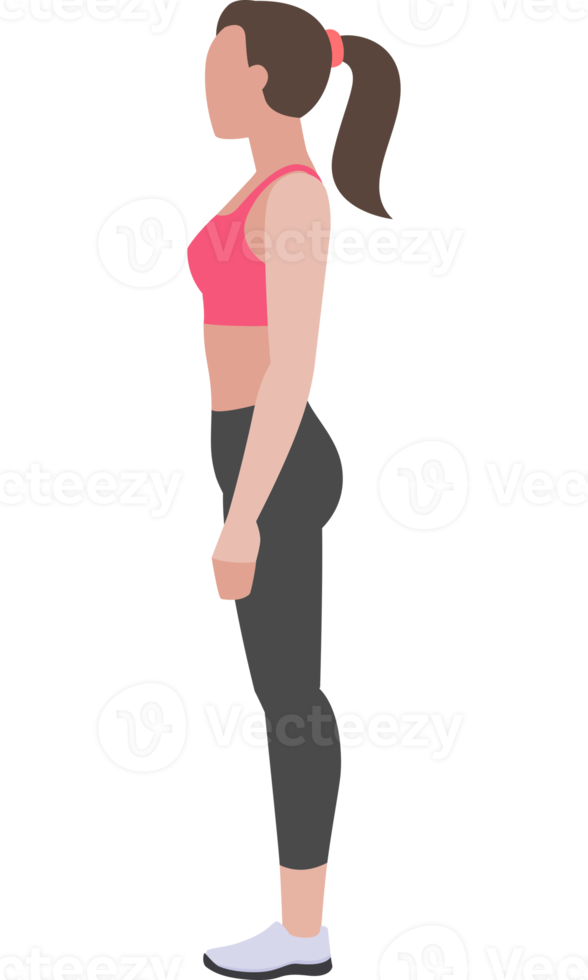 woman exercises flat color png