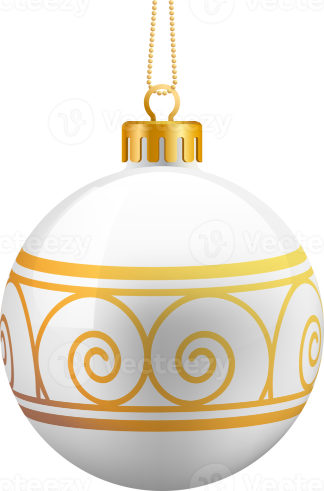 ornement de boules de noël en or png