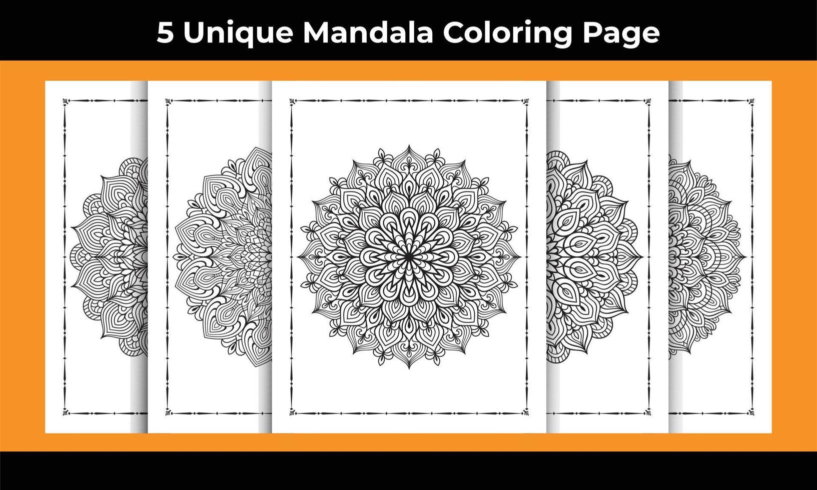 Mandala Coloring page interior Bundle vector