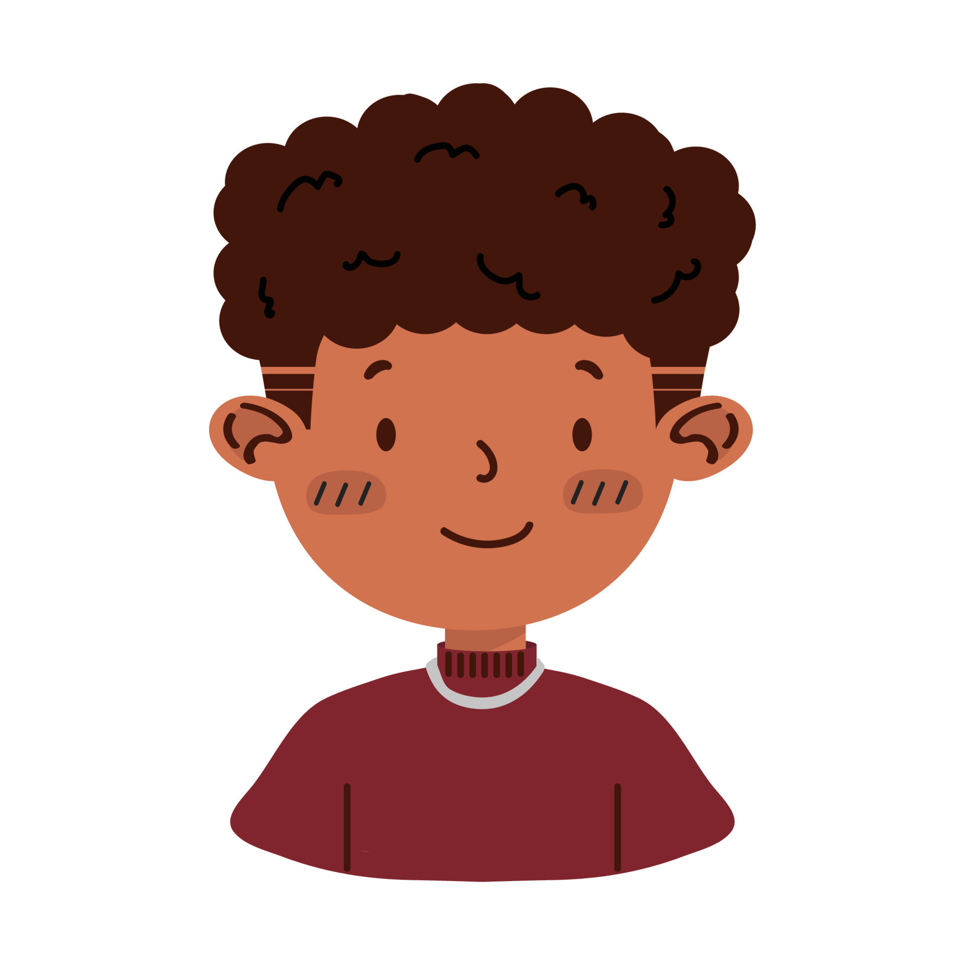 little Cartoon african american boy 18925372 Vector Art at Vecteezy