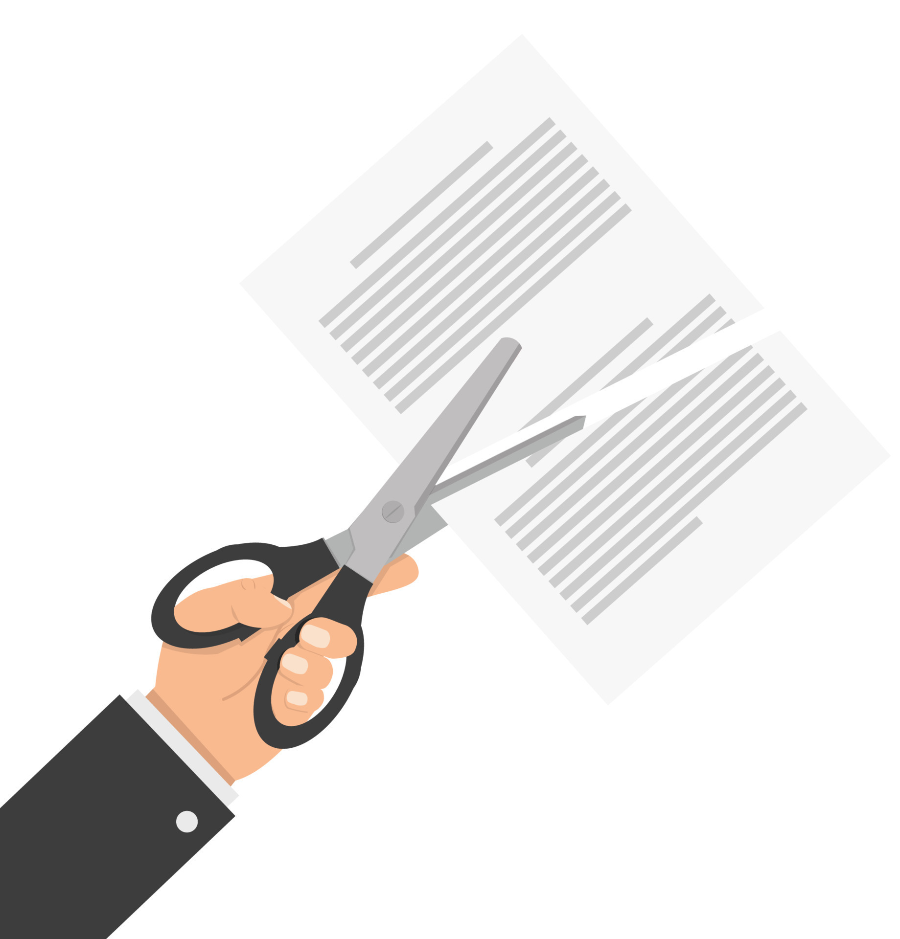 hand cutting paper with scissors 18925376 Vector Art at Vecteezy