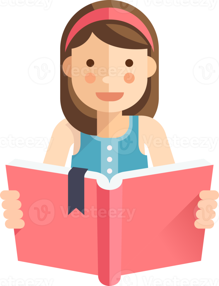 Children reading book flat icon png