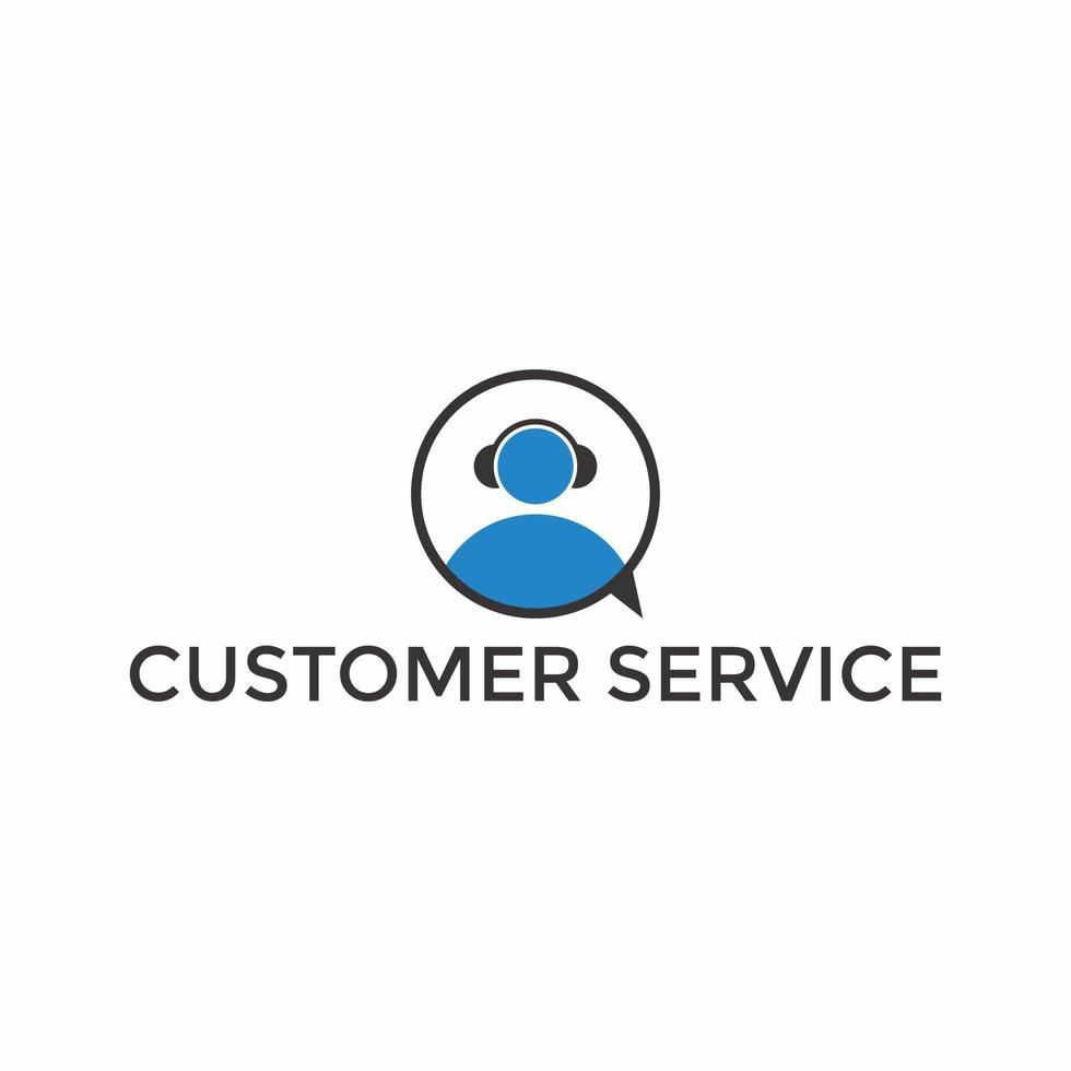 Customer support logo headphones vector