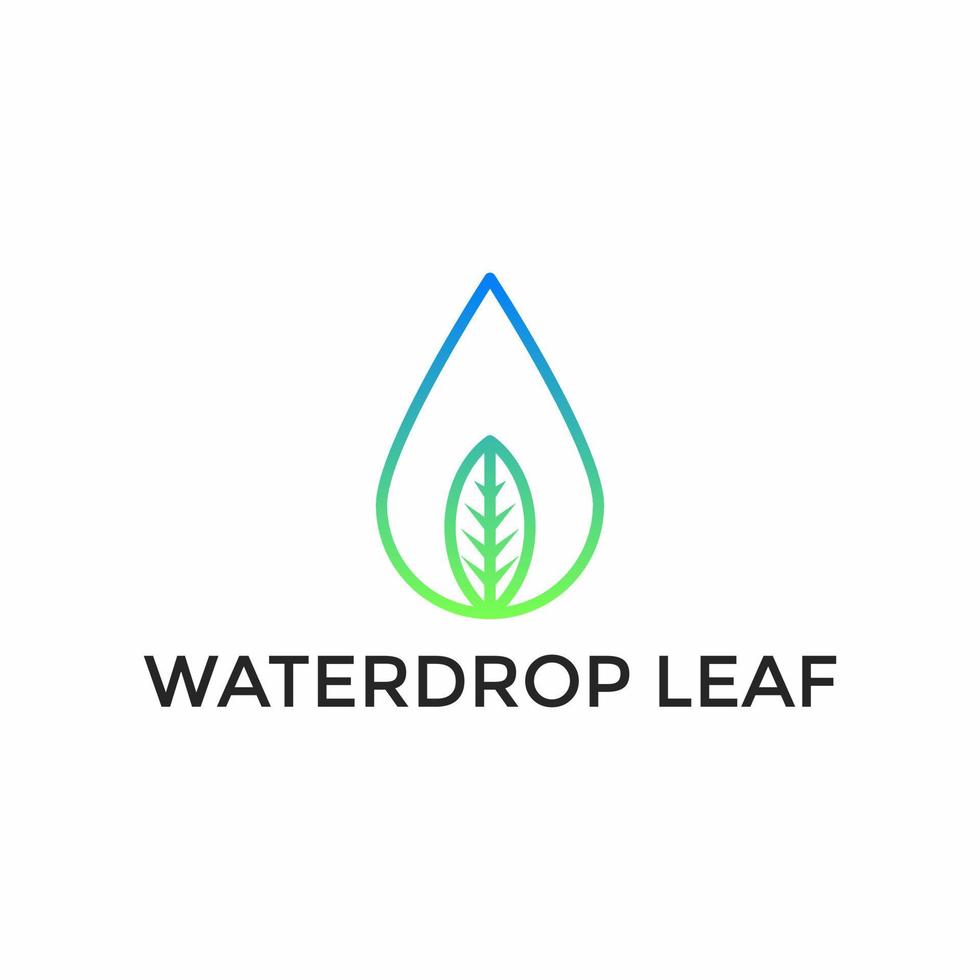 Water drop logo plant leaf vector