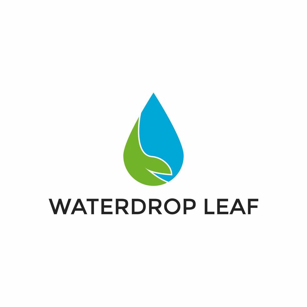 Water drop logo plant leaf vector