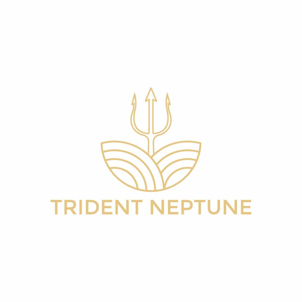 logotipo de vector de neptuno tridente moderno