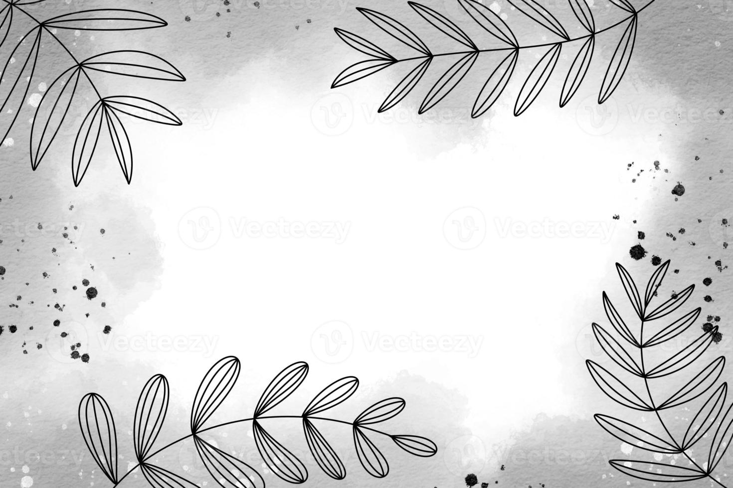 Grey Watercolor abstract background leaves photo