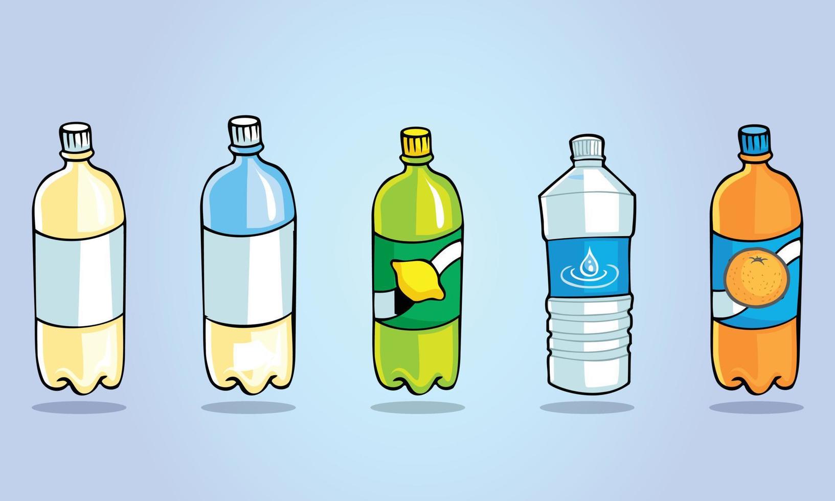 Vector set of plastic bottles