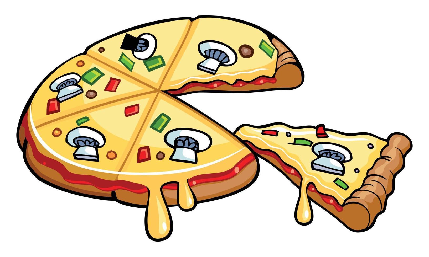 ilustración vectorial de pizza vector