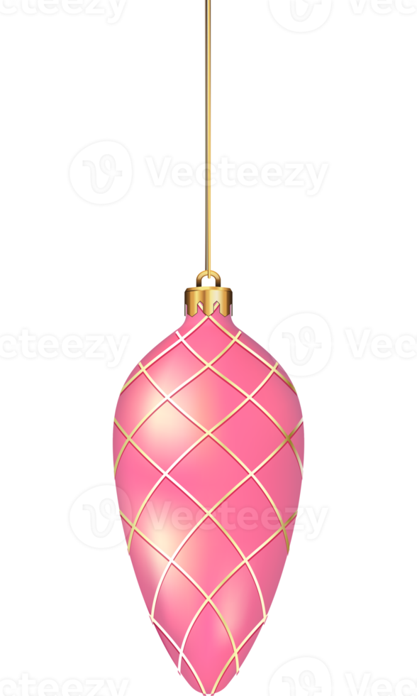 Natale palle ornamenti sospeso su oro filo png