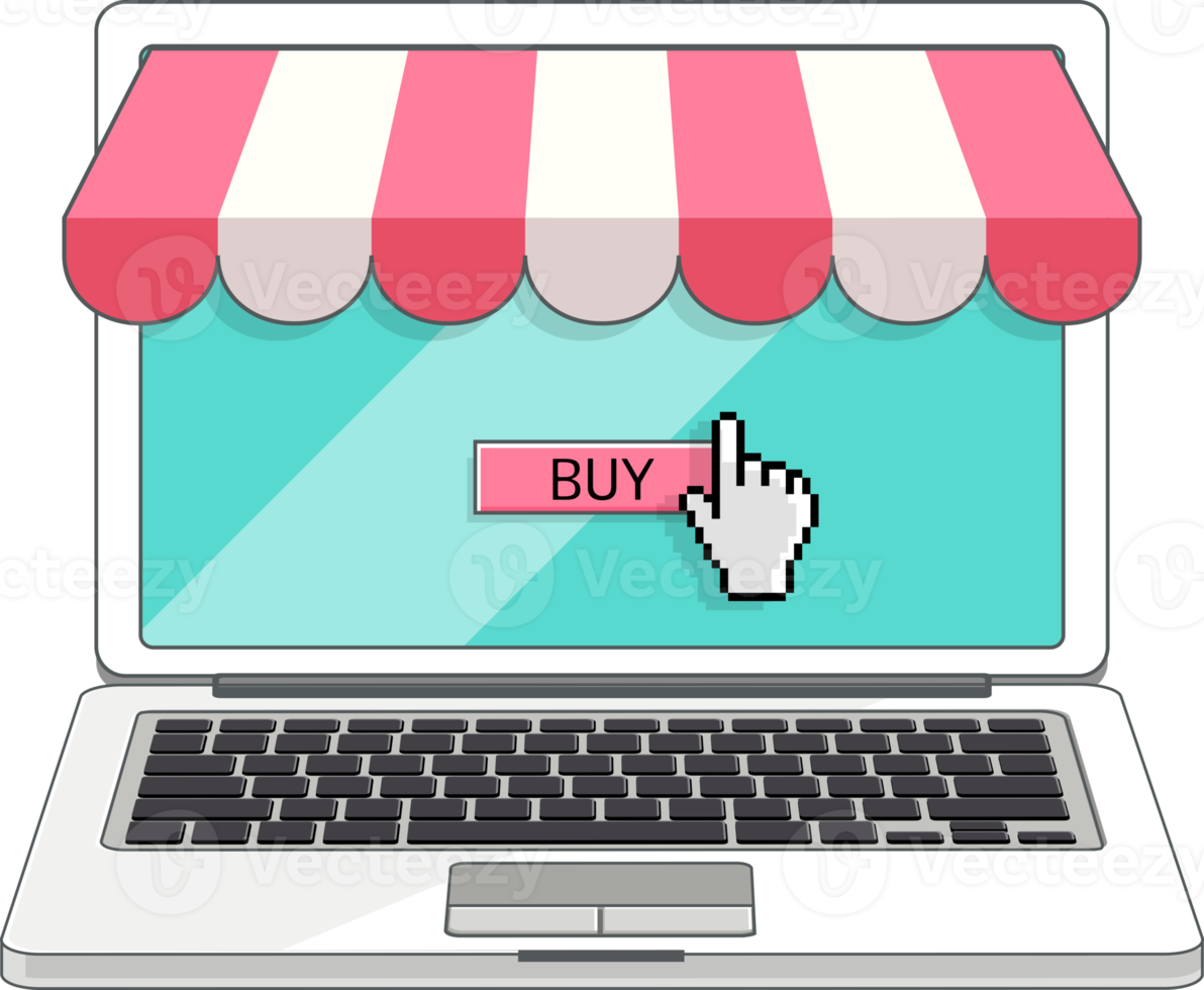 Online shopping flat color png