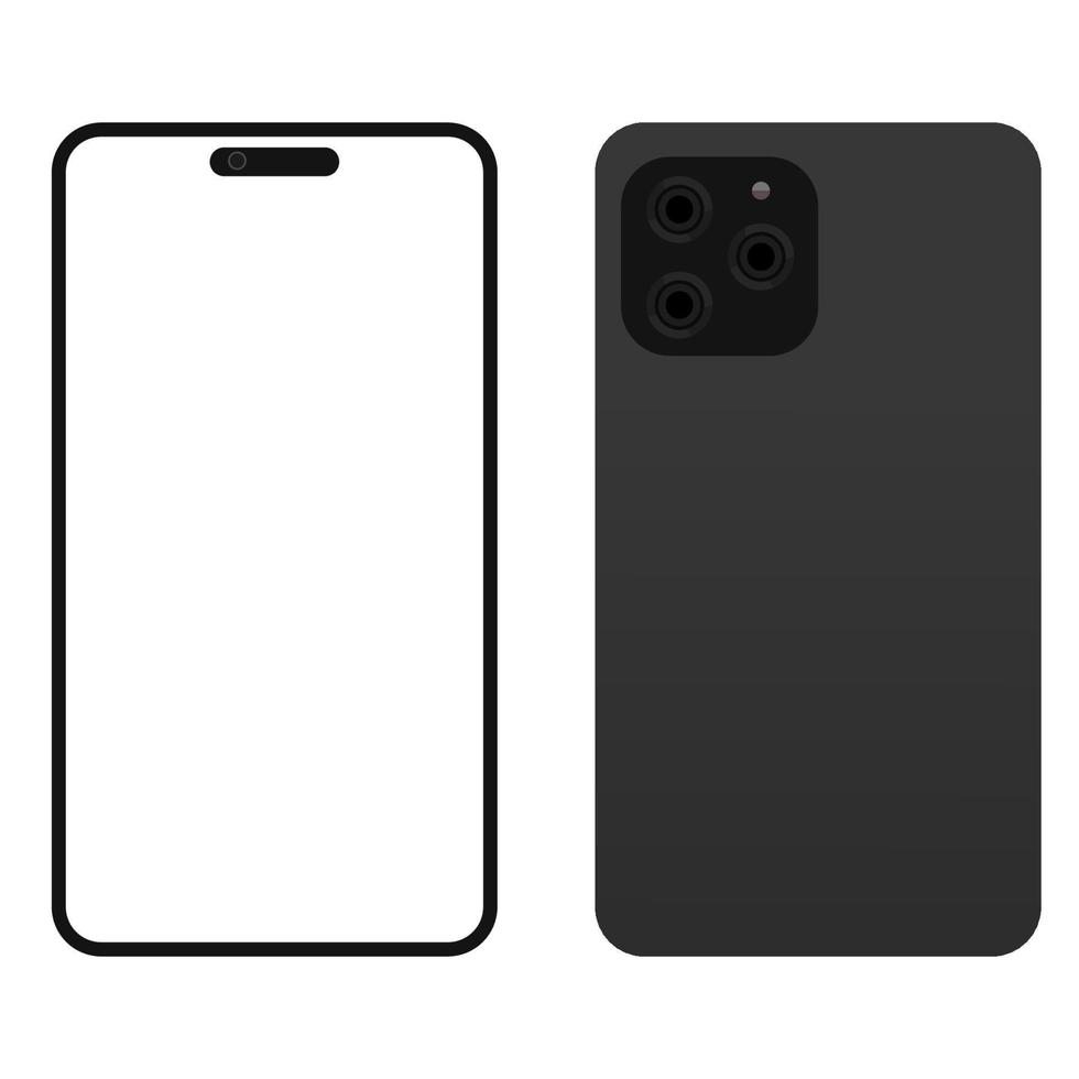 Smartphone black and flat background vector