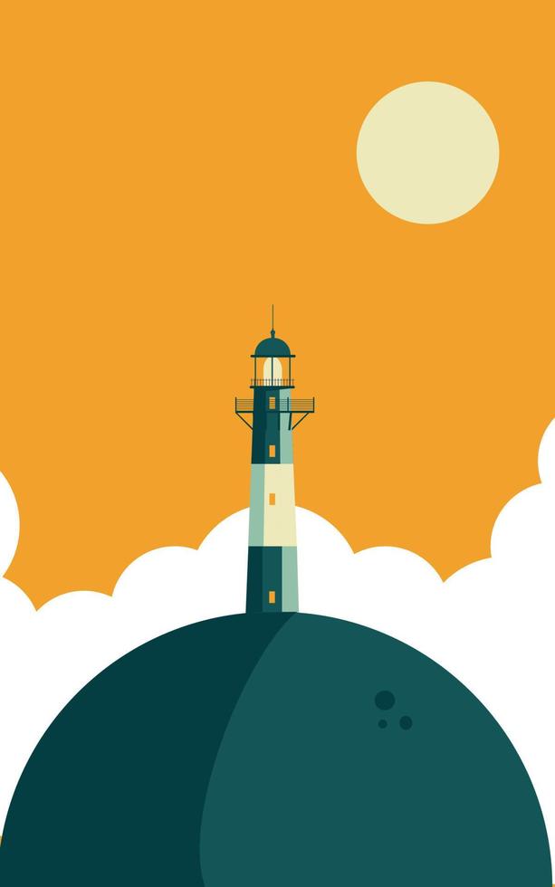 Lighthouse flat illustration vector