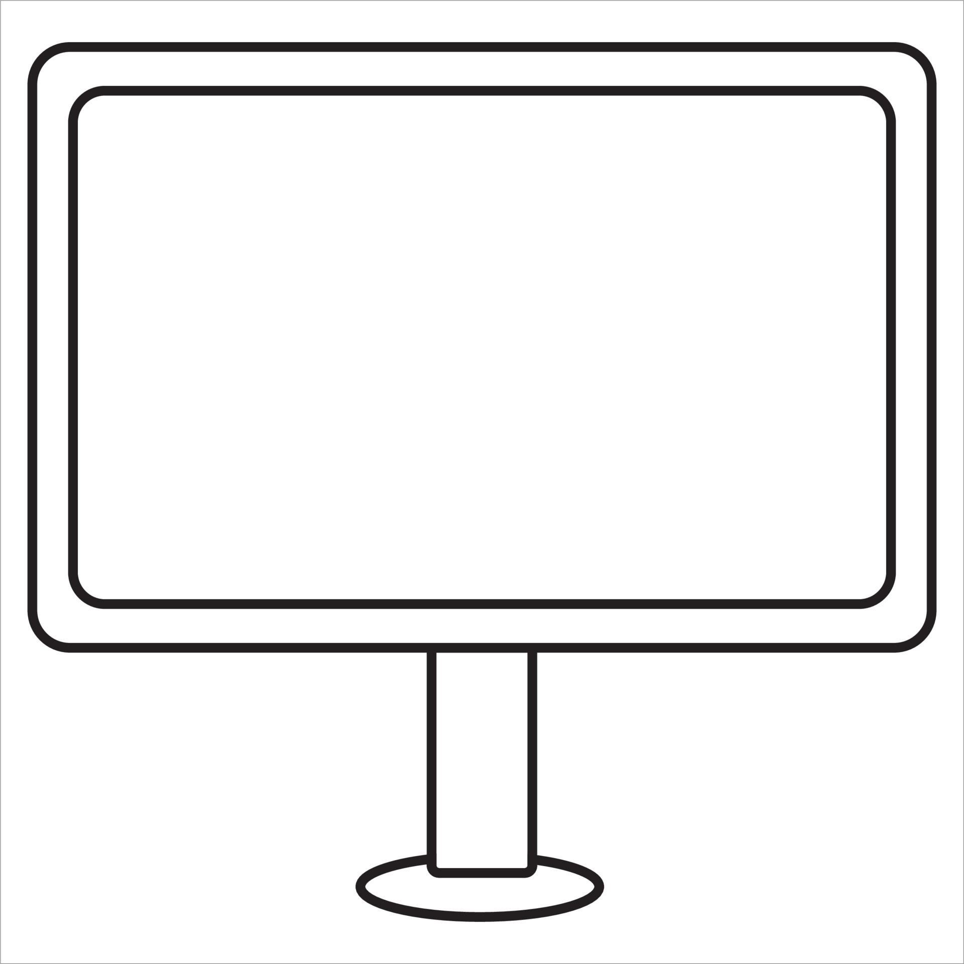Vector, Image of computer, Black and white color, with transparent