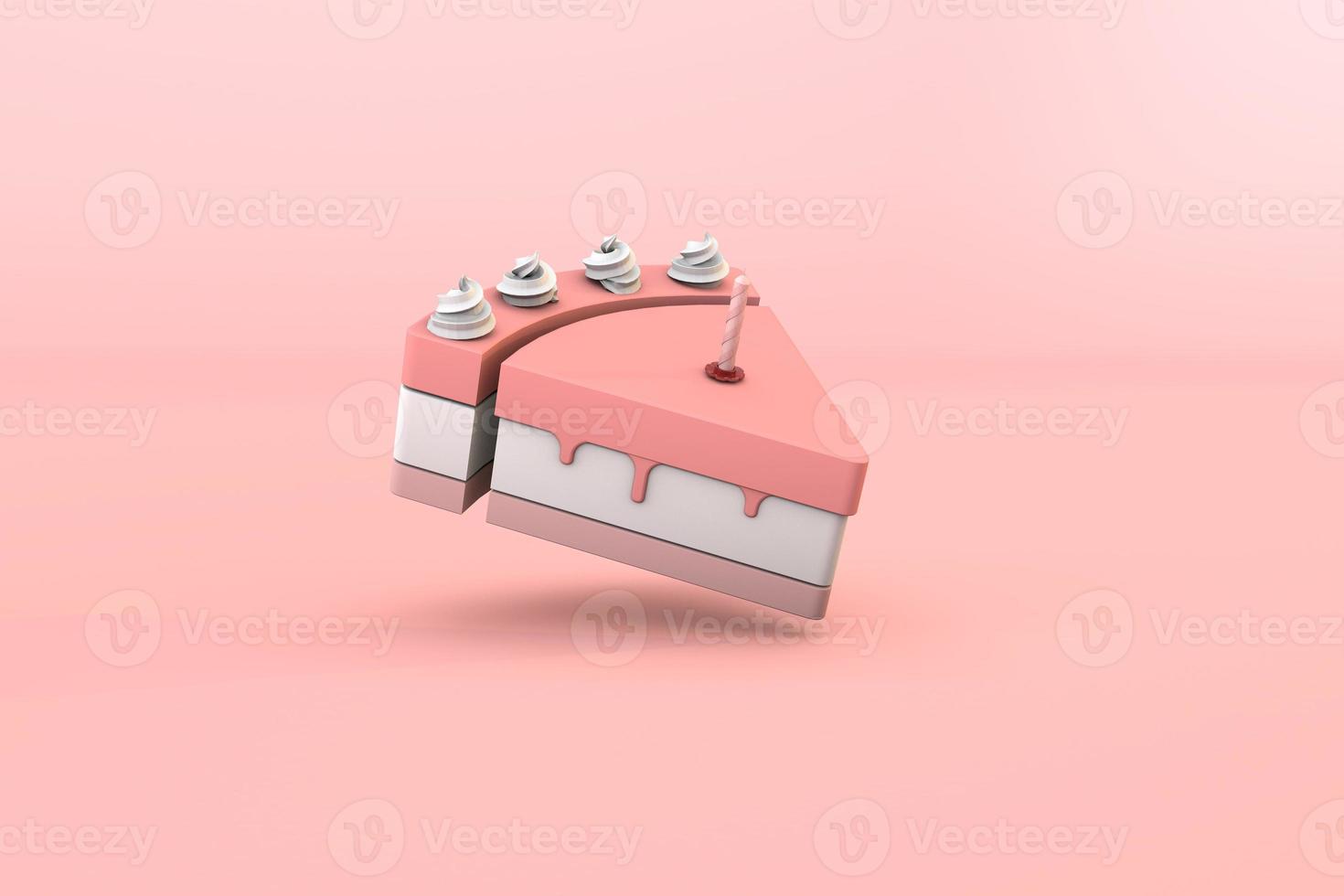 3d cake on pink background photo