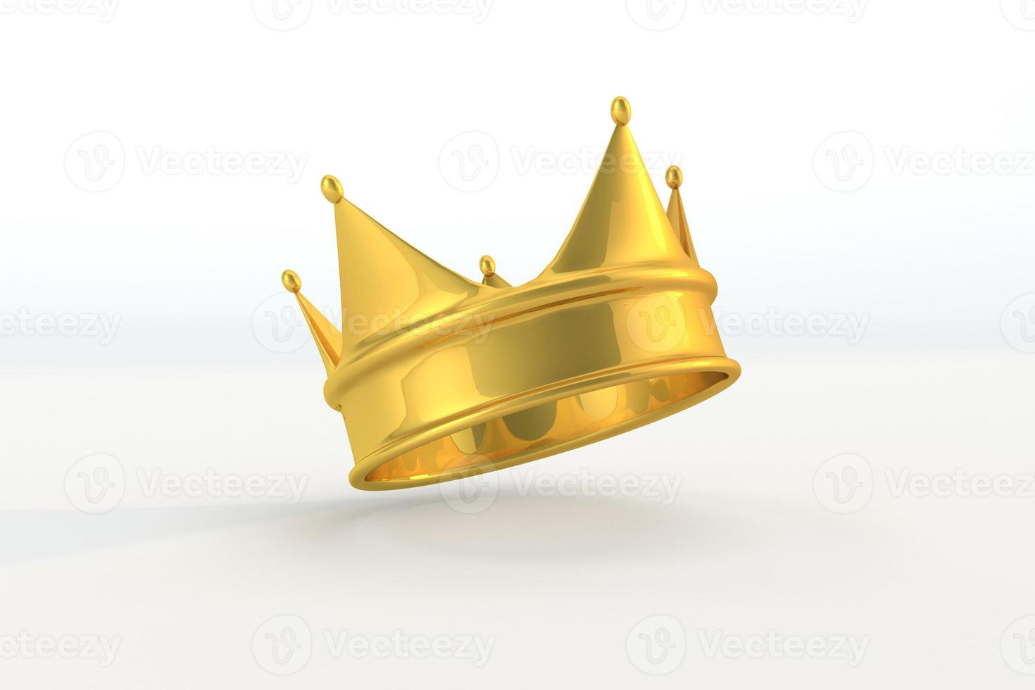 corona real sobre fondo blanco. tiara 3d para rey o reina foto