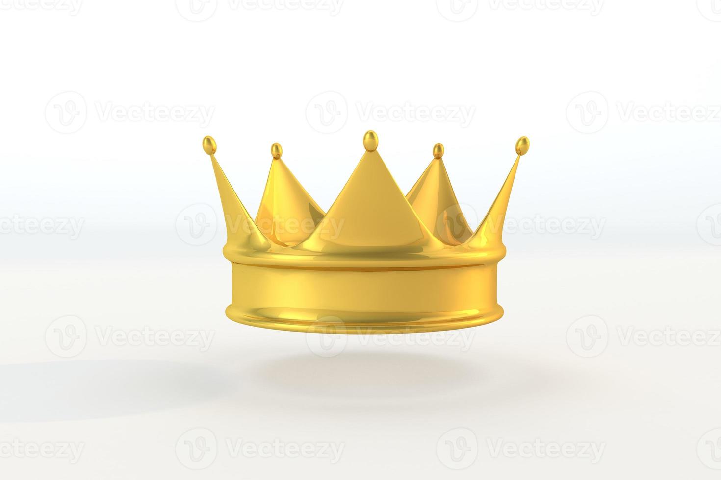 Golden crown a royal king concept. 3D crown render photo