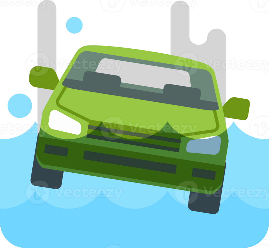 Car accident flat color icon png