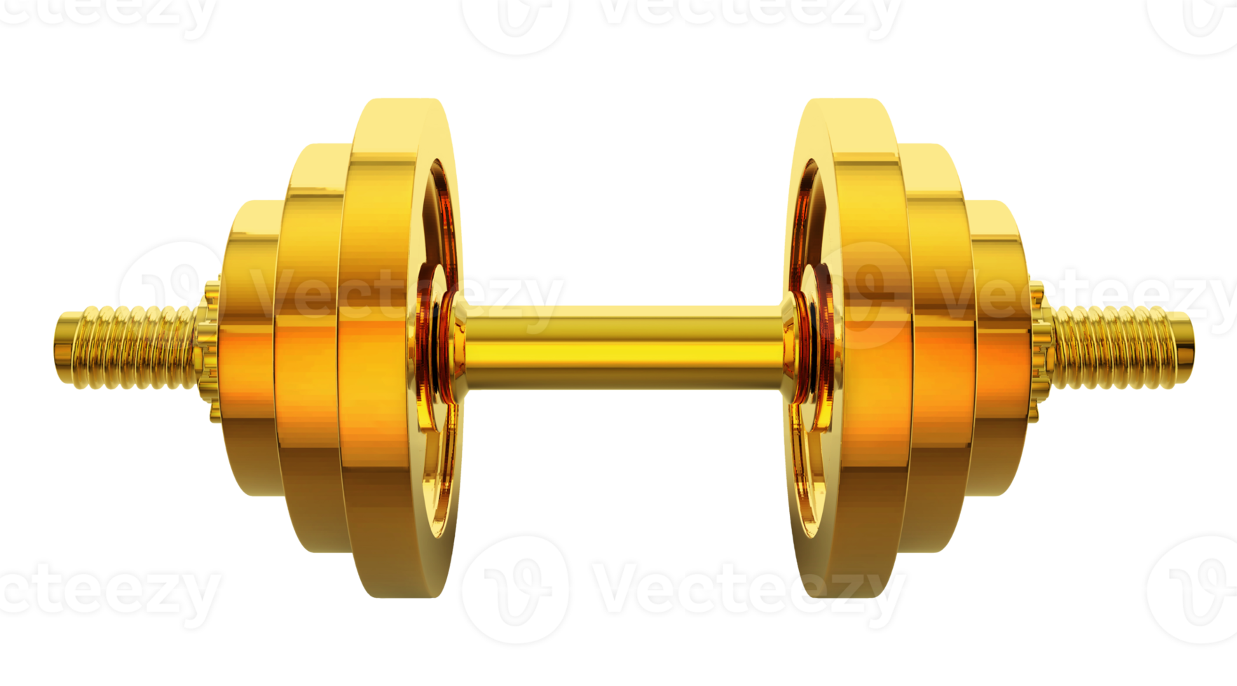 3d gold dumbbell png