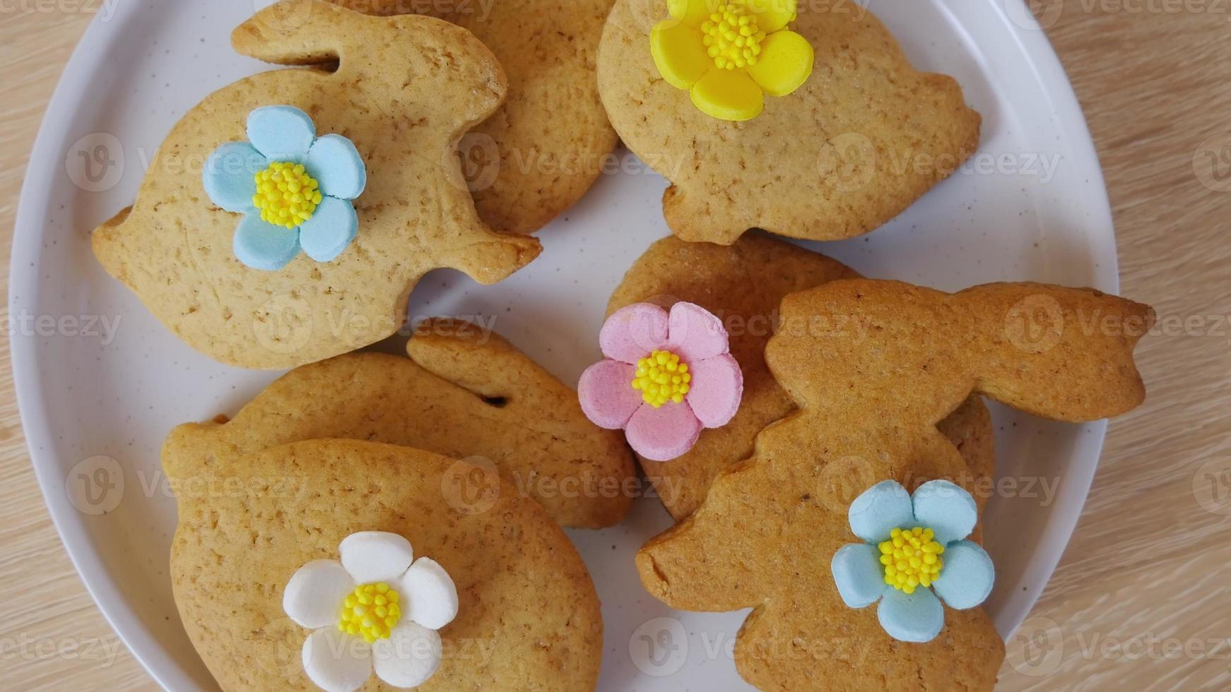 Sweets, pastry, gingerbread cookies for Easter table. 4K photo