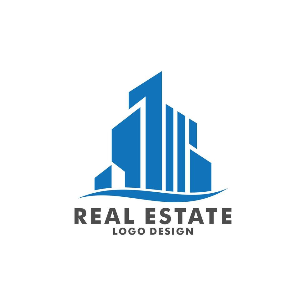 plantilla de logotipo de empresa inmobiliaria moderna, construcción, desarrollo inmobiliario y vector de logotipo de construcción