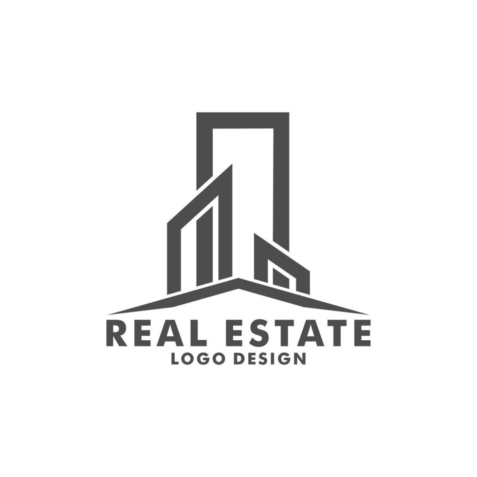 plantilla de logotipo de empresa inmobiliaria moderna, construcción, desarrollo inmobiliario y vector de logotipo de construcción