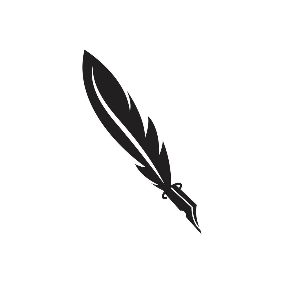 icono de diseño de pluma y ilustración de logotipo vector