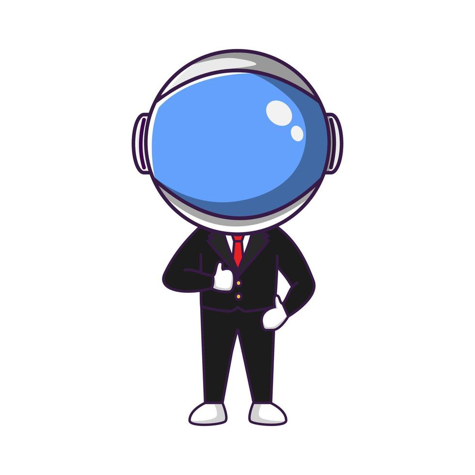 astronaut cartoon vector illustration