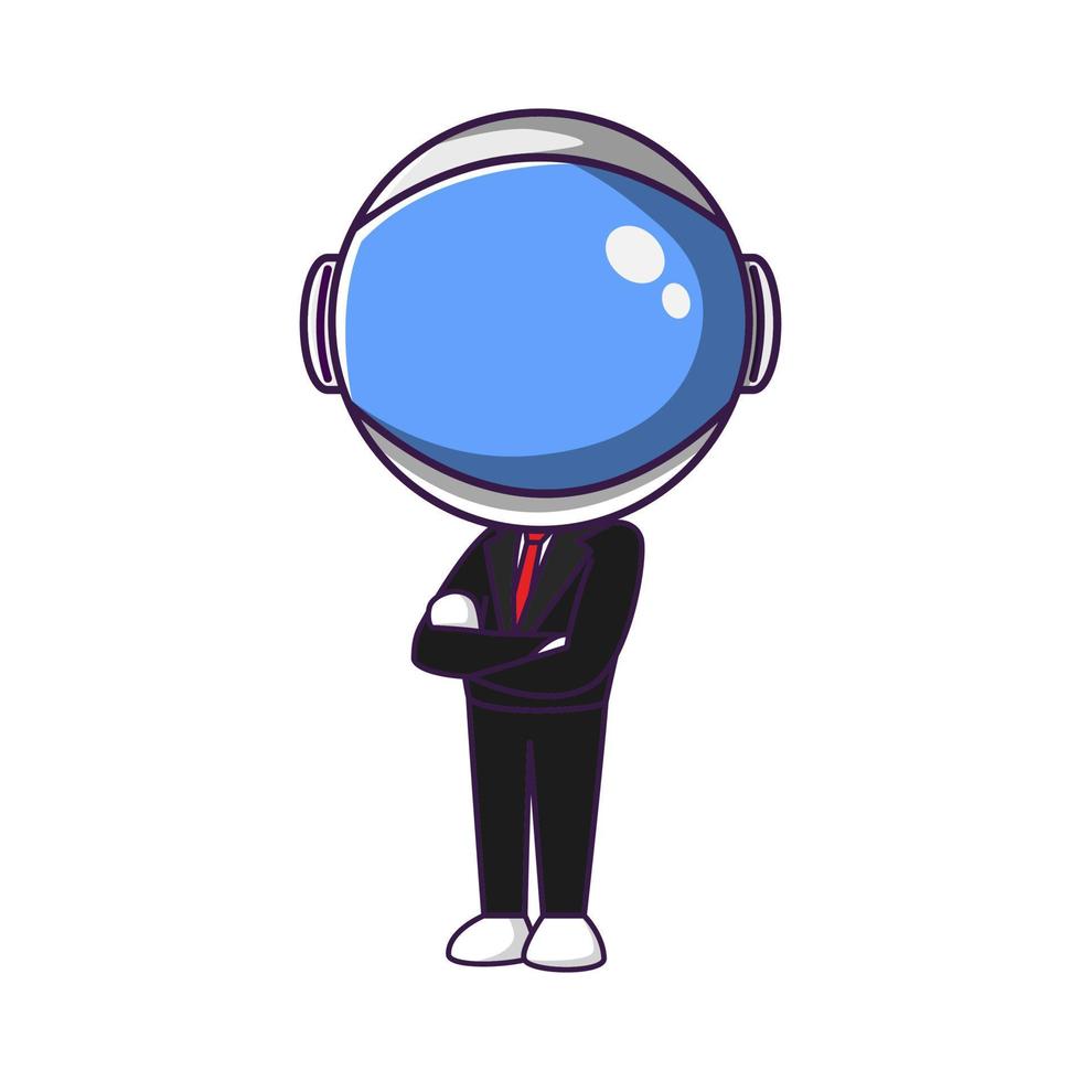 astronaut cartoon vector illustration