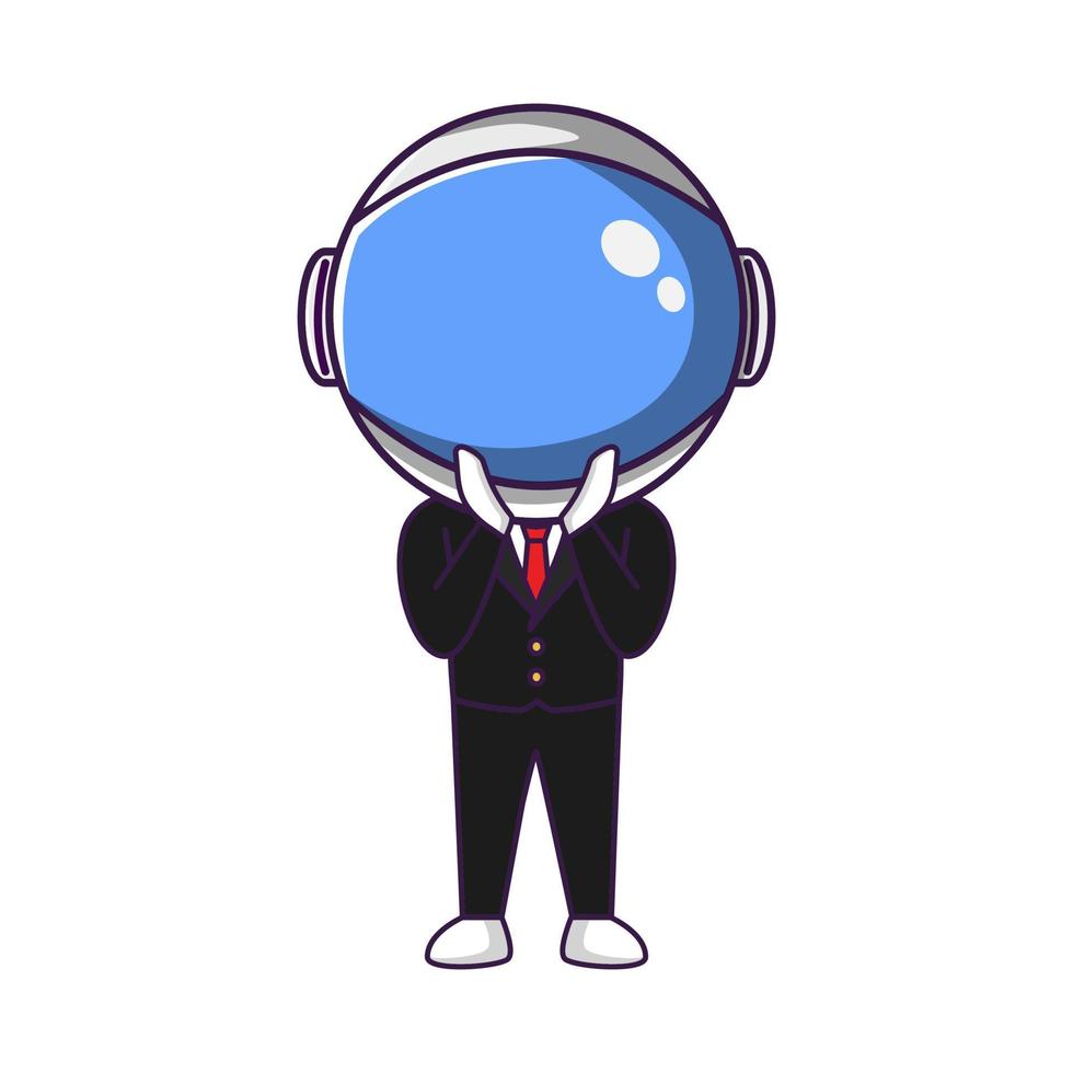 astronaut cartoon vector illustration