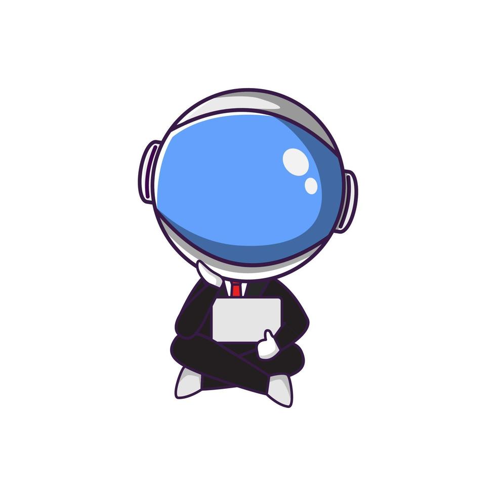 astronaut cartoon vector illustration