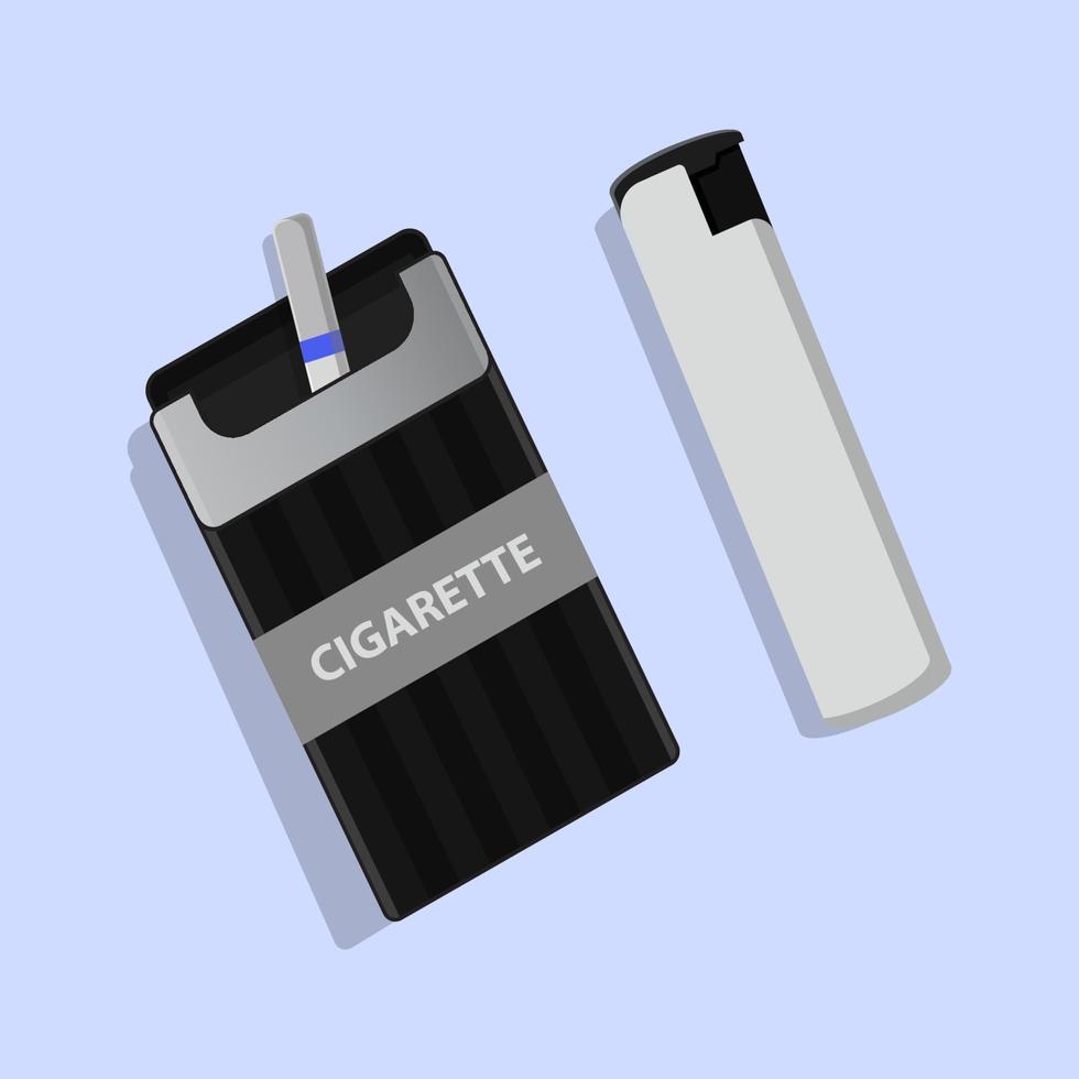 cigarette and lighter vector illustration