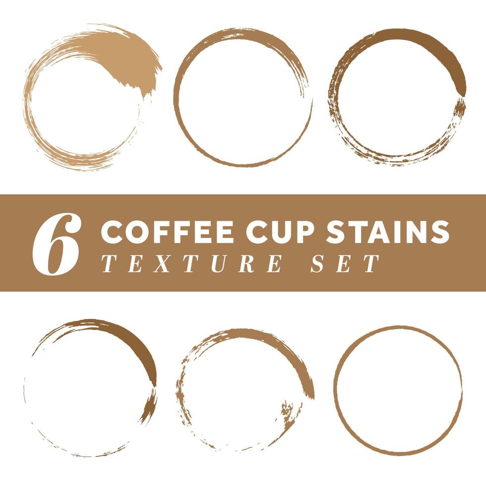 Vector Coffee Cup Stains Texture Set