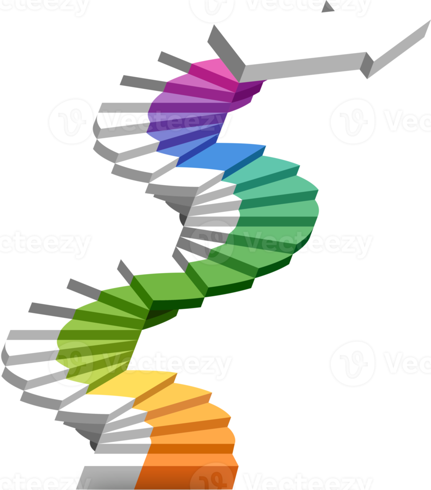 élément infographique d'escalier png