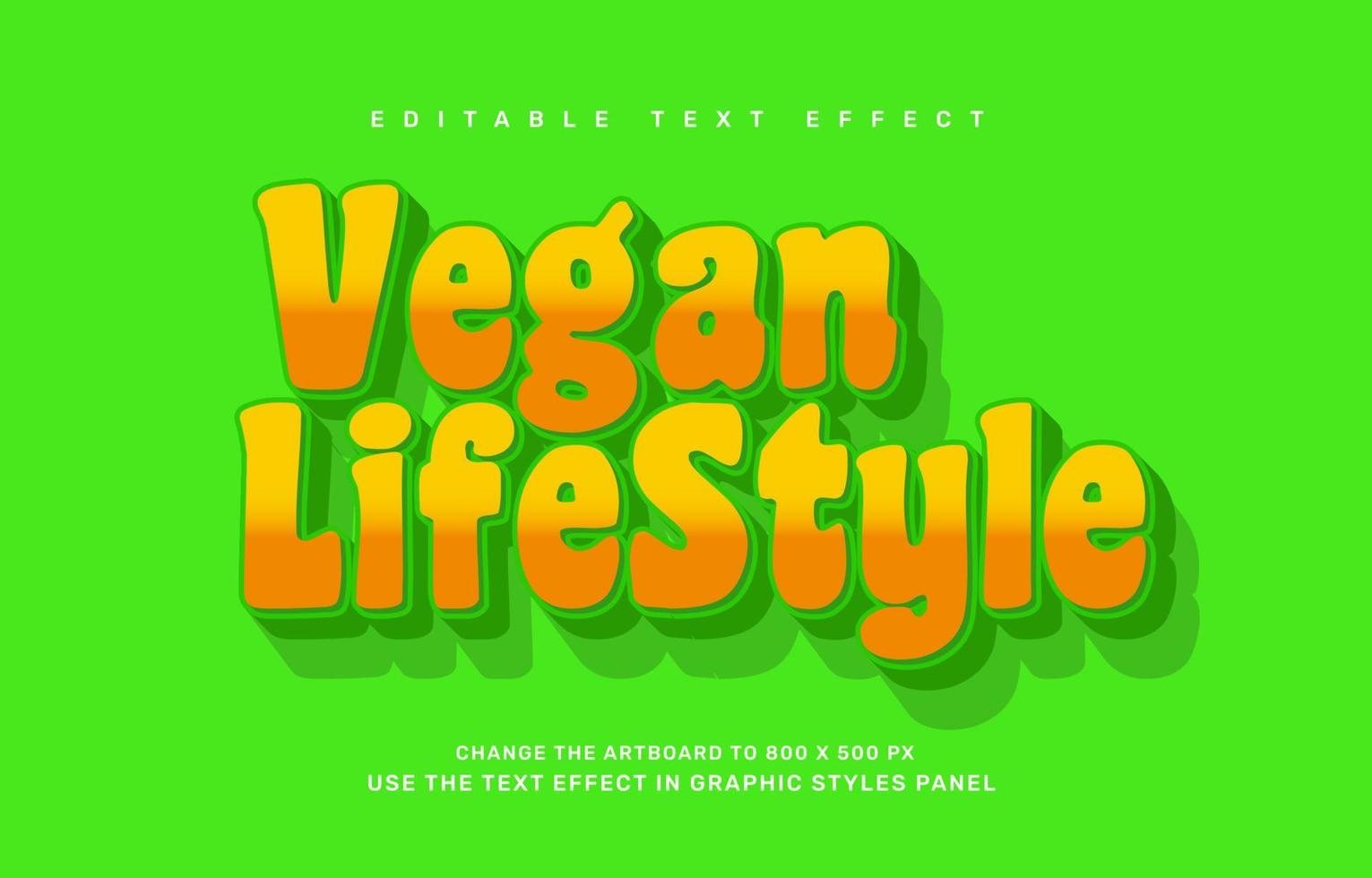 Vegan editable text effect template vector